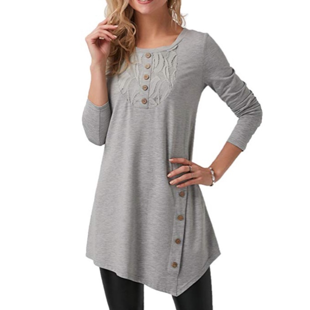 🔲Womens Asymmetrical Button Tunic🔲